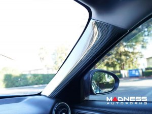 Alfa Romeo Giulia Interior A-Pillar Trim Set - Genuine Carbon Fiber Alfa Romeo Giulia Interior A-Pillar Trim Set - Genuine Carbon Fiber